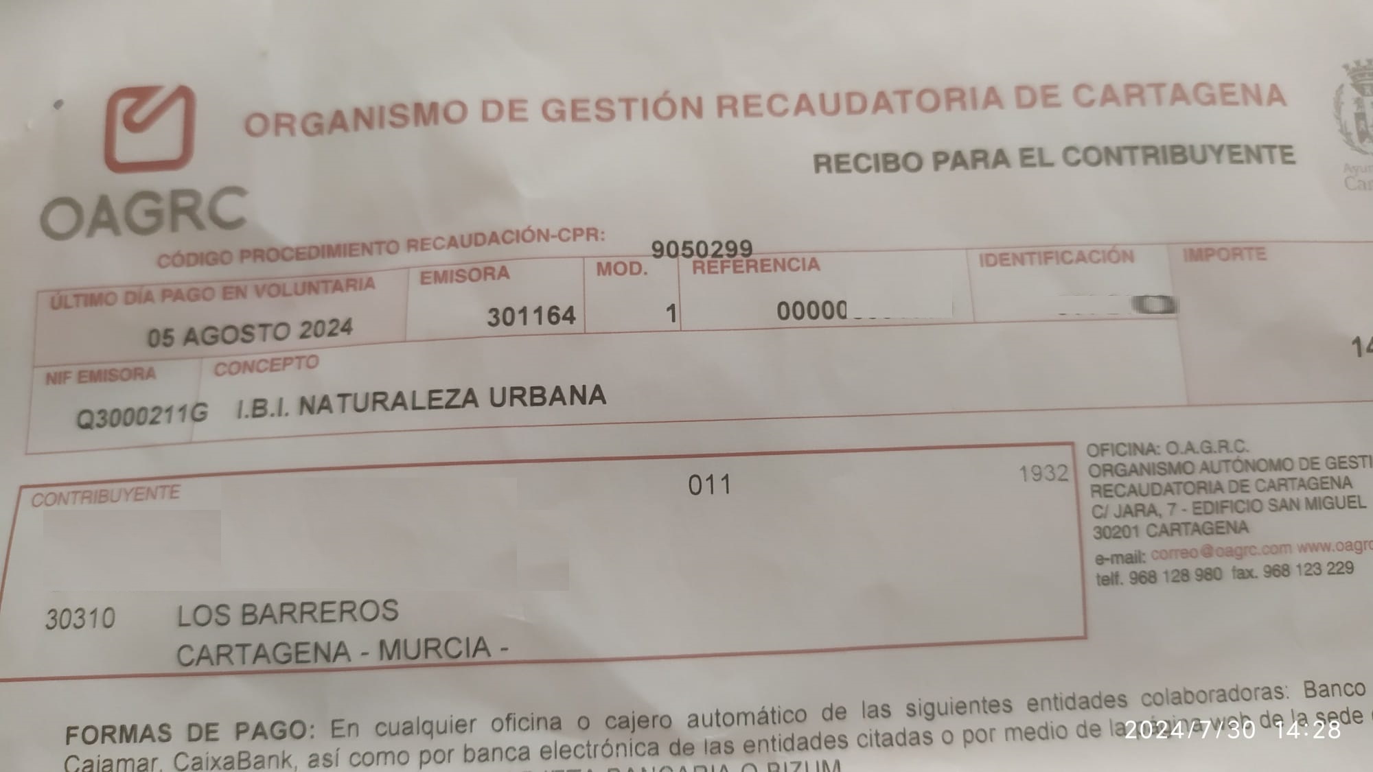 Comprobamos que en Cartagena no es brecha sino ABISMO DIGITAL y pagar tus impuestos en efectivo es... IMPOSIBLE