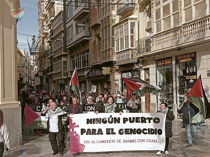 Cartagena se suma a las manifestaciones simultáneas con Valencia y Barcelona para que cese el comercio de armas con Israel