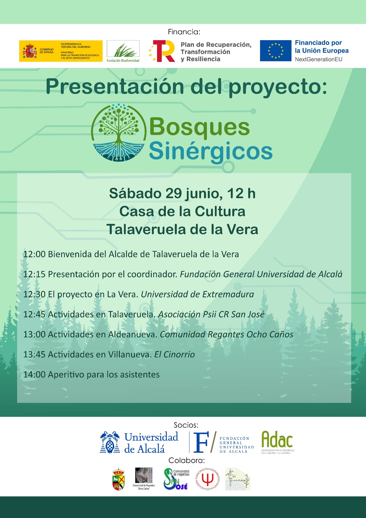 Presentación del proyecto "Bosques Sinérgicos" en Talaveruela, Cáceres, el próximo 29 de Junio en la Casa de la Cultura