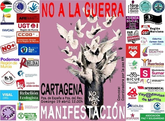 Cartagena se moviliza este domingo para decir NO A LA GUERRA