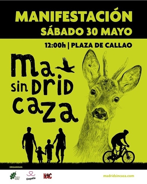 Ecologistas y animalistas se unen en una manifestación contra la nueva Ley de Caza de la Comunidad de Madrid